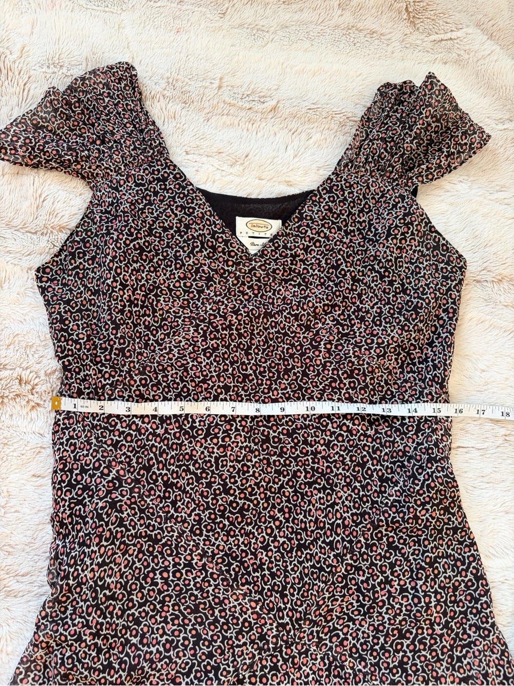 Vintage Black and Pink Floral Midi Dress - Picture 11 of 15